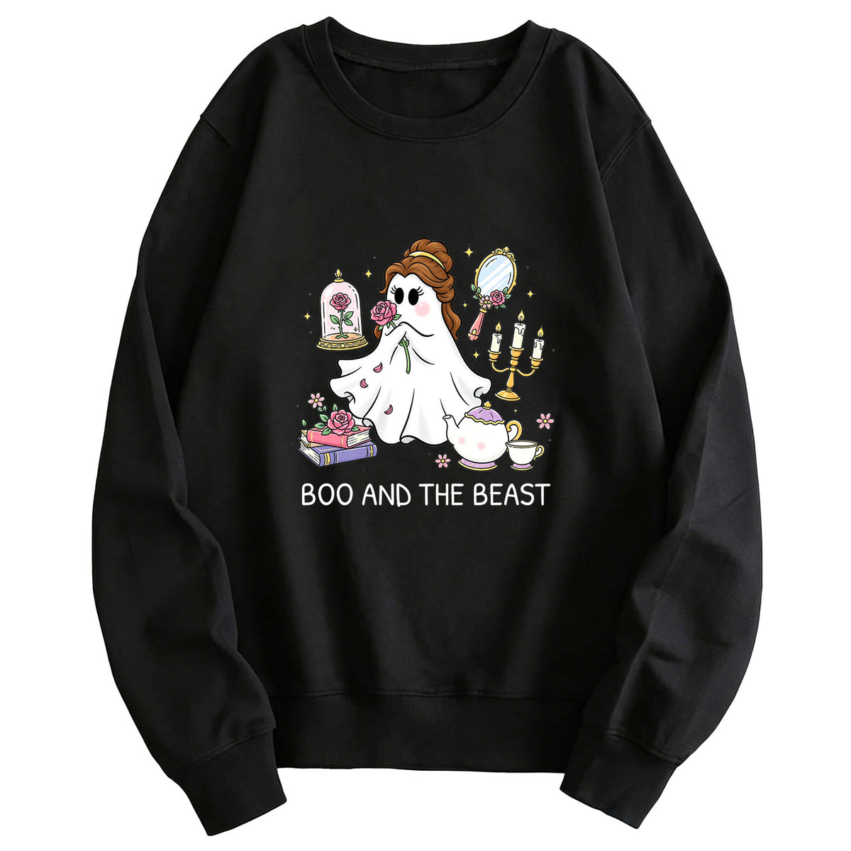 Printed round neck hoodie