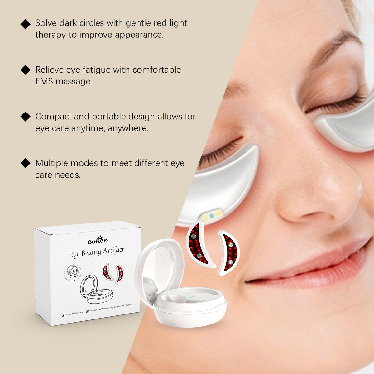 Multi-Mode Eye Massager – Moisturizing & Under-Eye Massage Tool