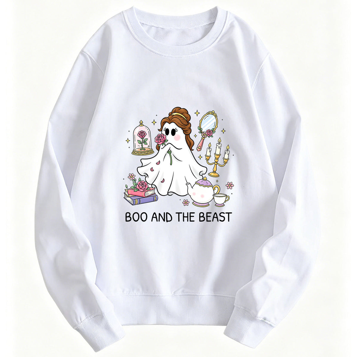 Printed round neck hoodie
