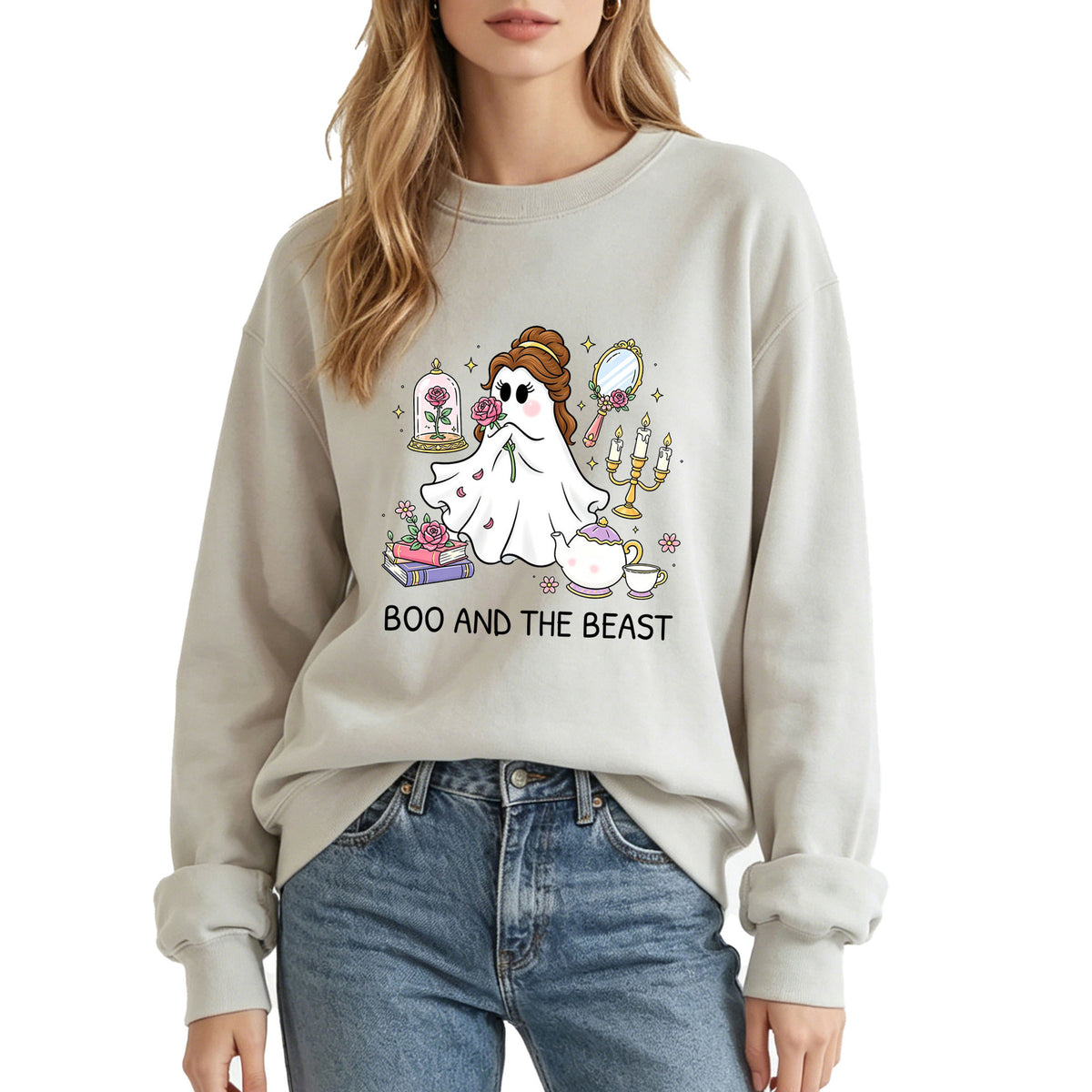 Printed round neck hoodie