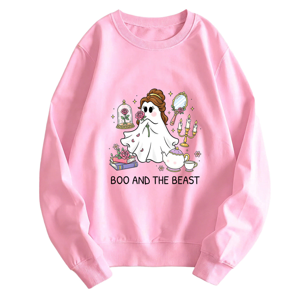 Printed round neck hoodie