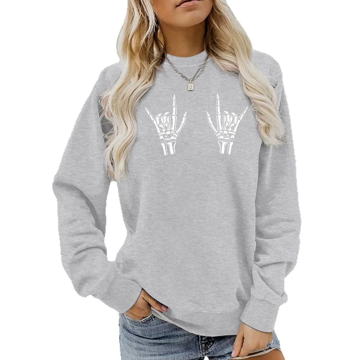 Round neck fleece hoodie
